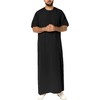 YAOHUOLE Kurta for Men Soft Comfortable Muslim Robe Side Split