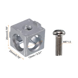 sourcing map 4Set 20x20x20mm 3-Way Corner Bracket Cube, Aluminum Alloy Block for 3030 Series Aluminum Extrusion Profile with Screws