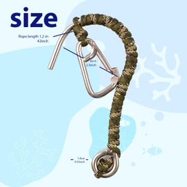 316 Diving Single Hook Lost Reef Hook Diving Stainless Steel s Hooks Metal s Hooks Scuba Diving Reef Hook Grappling Hook Anti- Equipment Steel Scuba Diving Hooks 1PC (Single Hook Includes Rope)