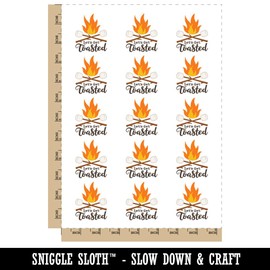 Let's Get Toasted Campfire Smores Temporary Tattoo Water Resistant Fake Body Art Set Collection - 15 2" Tattoos (1 Sheet)