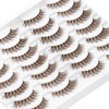 Obeyalash Brown Eyelashes, Cat Eye Lashes, 3D Fluffy Eyelashes, Natural