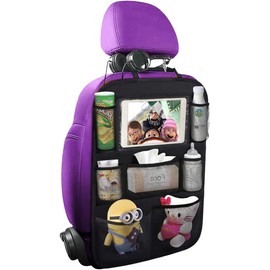 ONE PIX Backseat Car Organizer Mats Back Seat Organizers and Storage Bag with Touch Screen Tablet Holder for Kids Toddlers Car Seats, Travel Accessories, Road Trip Essentials Kids