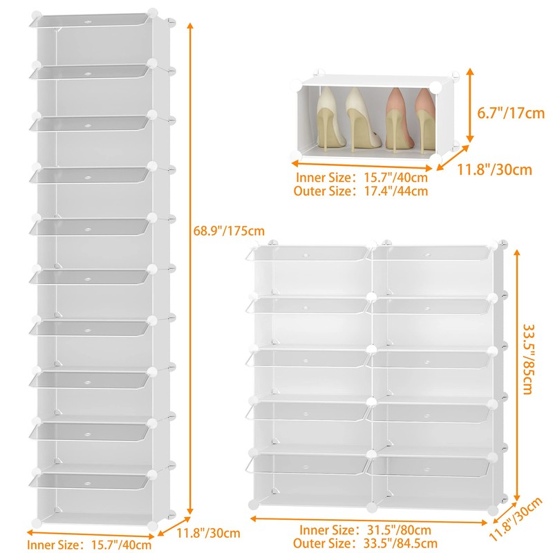HOMIDEC Shoe Storage, 10-Tier Shoe Rack Organizer for Closet 20