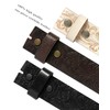 Western Fashion Style Floral Engraved Buckle Full Grain Genuine Leather