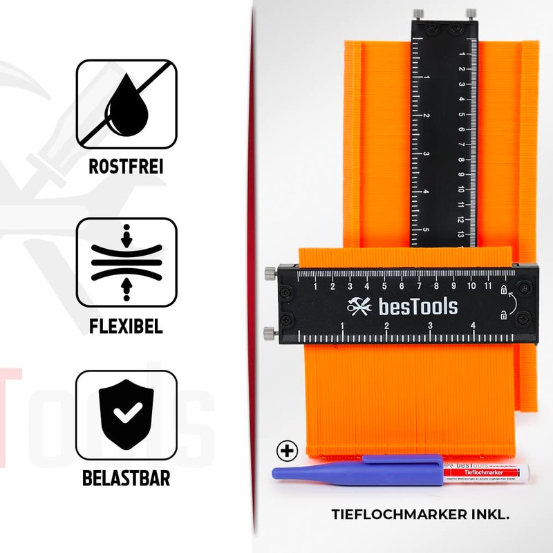 bestTools Contour Gauge Set 12.5 cm & 25 cm Precise