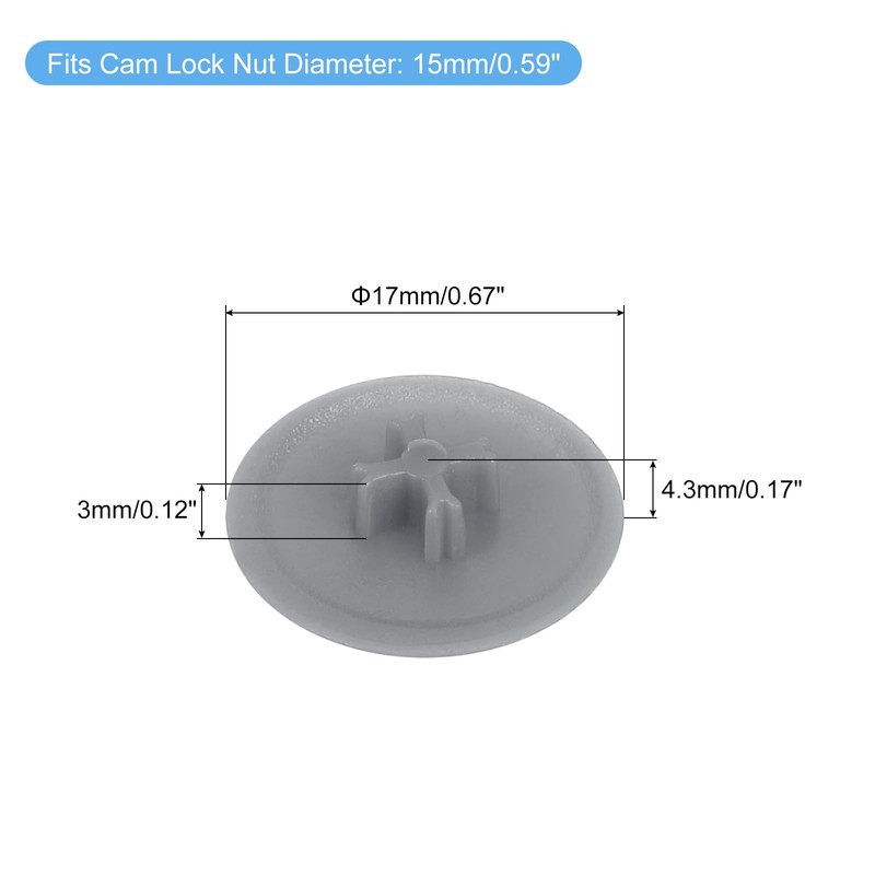 sourcing map 100PCS Screw Cap Covers, 17mm Waterproof Plastic Screw