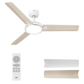 Dreo Ceiling Fans with Lights and Remote, 52'' White Ceiling Fan, 5CCT, 6-Level Dimmable, 6 Speeds, Quick-install, Quiet Reversible DC Motor, 1-4-8H Timer, Bedroom Ceiling Fan