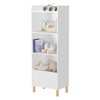 ZJMTOCYU Versatile Kids 4-Tier Bookcase for Toy and Book Organization,