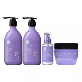 Luseta Biotin&Collagen Shampoo Conditioner Serum Mask 4pcs Set Thin Hair Growth