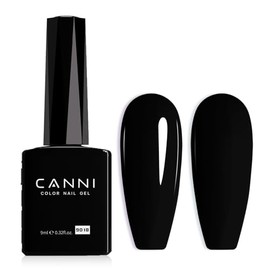 CANNI - Esmalte de uñas en gel negro, 1 pieza, alto brillo, remojo en U                                                                               