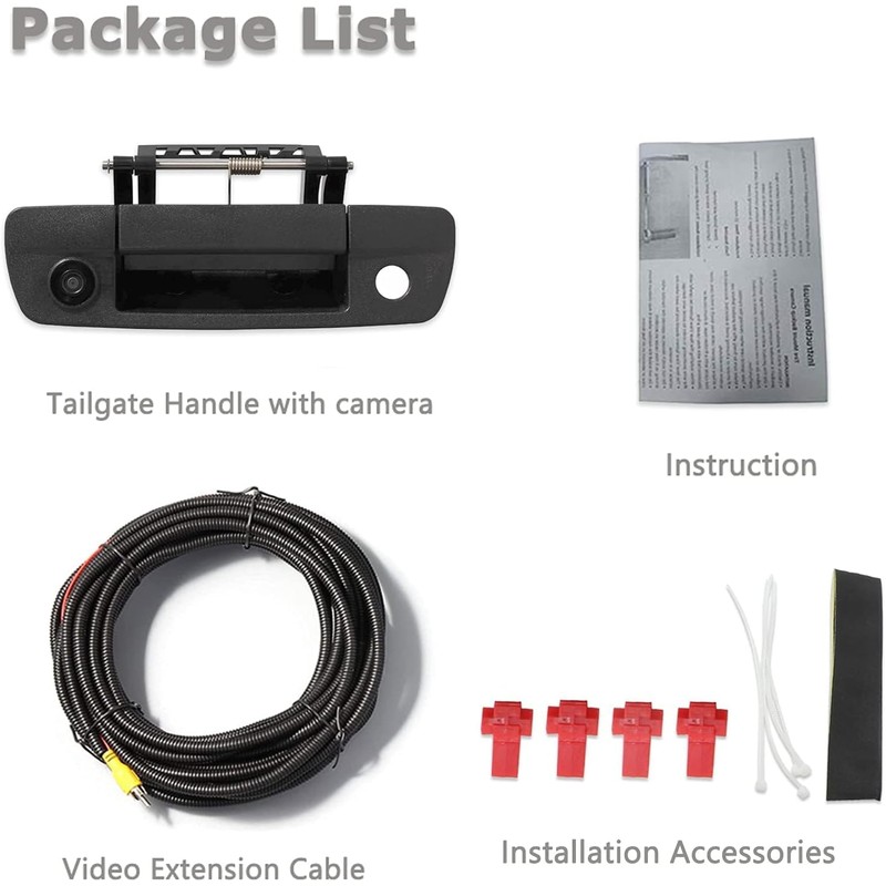 FUZIDDN Tailgate Handle Backup Camera for 2009-2017 Dodge Ram 1500/2500/3500