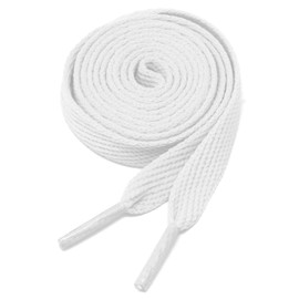 BCB Wear Skateboard Style Flat Shoelaces 1/2" Wide For All Shoes - 45" and 54" Lengths (White-54)