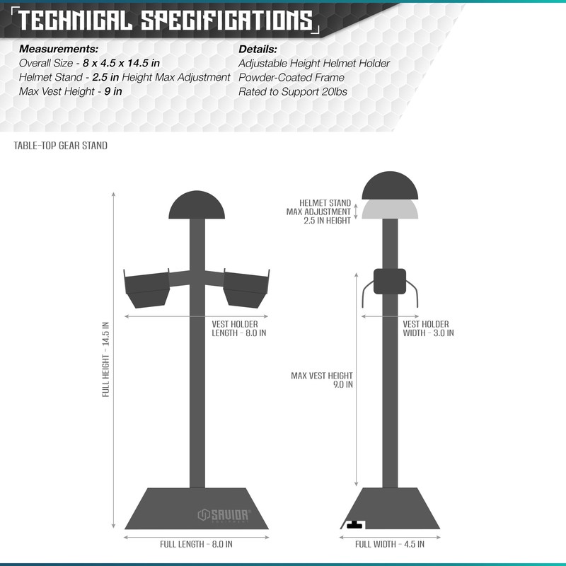 Savior Equipment Mini H.P.C Tactical Dog Vest Stand Tabletop Headphone