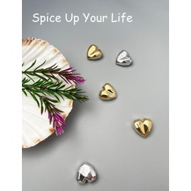 20PCS Gold Fridge Magnets Cute Diamond Love Heart Refrigerator Magnets, Silver Decorative Magnets for Whiteboard Cabinet Locker, Lovely Magnets for Classroom Home Kitchen Office Decor