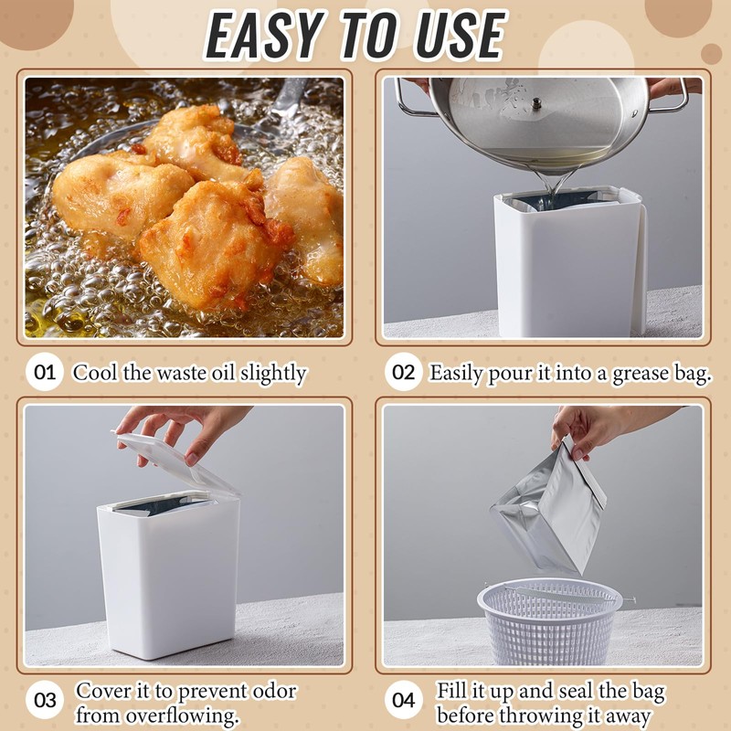 Hushee Set of 26 Grease Container for Kitchen with 25