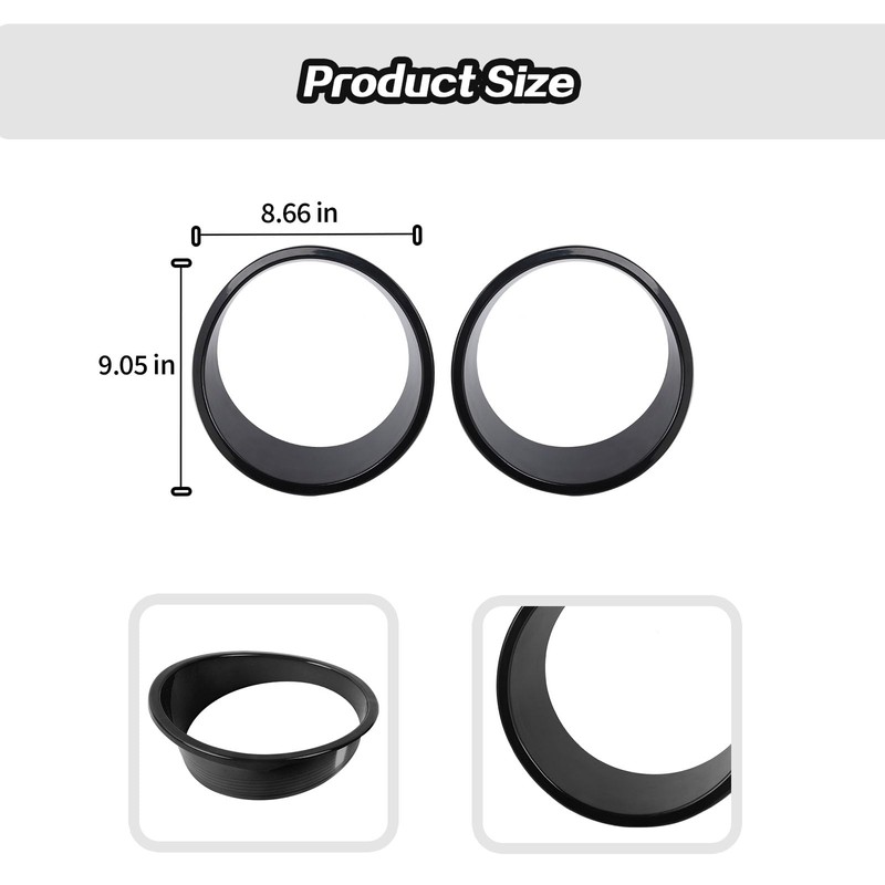 JeCar Black Headlight Inserts for 2024+ Jeep Wrangler JL Headlight