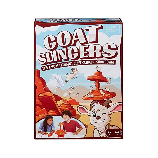 Mattel Games Goat Slingers Kids Game with Cliff Tower and Launcher for 5 Year Olds and Up GKF07