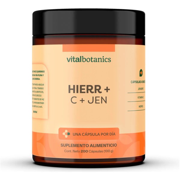 🩸🍊 Hierro + Vitamina C | 200 Cápsulas | VitalBotanics