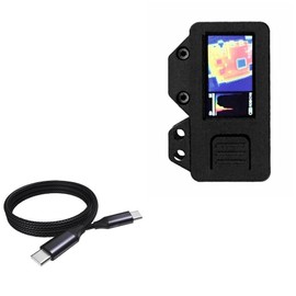 BoxWave Cable Compatible with M5Stack M5StickT2 ESP32 Thermal Camera Development Kit (Lepton 3.0) - DirectSync PD Cable (3ft) - USB-C to USB-C (100W), Type C Braided Charge and Fast Sync - Jet Black