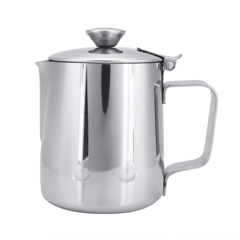 Stainless Steel Coffee Frothing Pitcher 600ml with Ergonomic Handle and