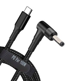 USB C to Slim Laptop Charging Cable Adapter Male Type C to DC Converter 6.5ft 100W PD Power Charger Supply Cord for Lenovo Yoga 510, Ideapad 710S, Flex 4-1480, P/N: 5A10K78761 (4.0 x 1.7mm Generic)