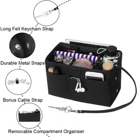 Betoores Bag Organiser for Women’s Handbags, For Speedy Neverfull Bags, black