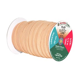 Mandala Crafts - Bandas elásticas nude de 1/2 de cordón elástico plano - Rollo de correas elásticas trenzadas de 12 mm, 20 yardas, elástico de 1 2 pulgadas para costura y manualidades elásticas