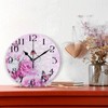 ALAZA Pink Wall Clock Butterfly Clocks Wall Rose Flower Bathroom