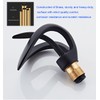 Black Bathroom Sink Faucet Waterfall Round Single Handle One Hole