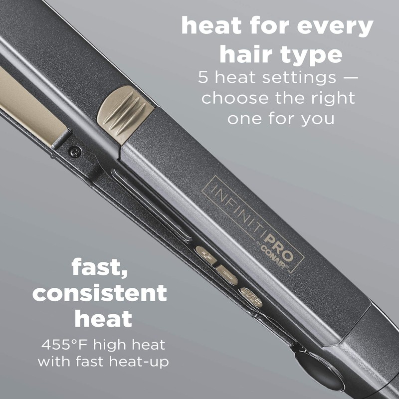 INFINITIPRO BY CONAIR Tourmaline Ceramic Flat Iron, 1-inch, Teal