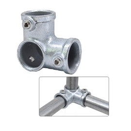 4 Pcs 3 Way L Tube Connector,Galvanized Pipe Fittings, Three Socket Cross Outlet Tee Fit for 1 Inch(25.4 mm) OD Steel Pipe, Structural L Pipe Fitting Connector, Cast Iron