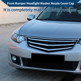 X AUTOHAUX Front Right Side Bumper Headlight Washer Nozzle Cover Cap for Honda Accord VIII 8 CP1 CP2 CP3 2008-2010 Bumper Trim Nozzle Cover 1 Pcs Silver Tone