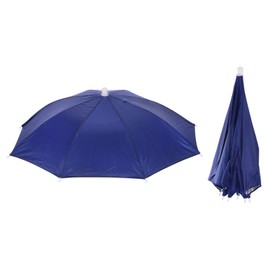 PATIKIL Fishing Umbrella Hat Elastic Foldable Sun Rain Cap Head Umbrella Hands Free for Outdoor Fishing Camping, darkblue