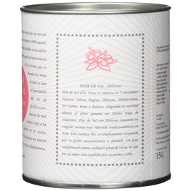Gusto Mundial Flor de Sal d'Es Trenc Hibiscus Salt 150g | Untreated, Natural Sea Salt from Mallorca | With Dried Hibiscus Flowers | Gourmet Salt