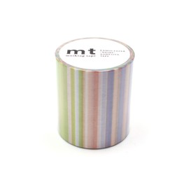 Kamoi Kakoshi MT5W5121 Masking Tape 1 P deco Multi-border Pastel, 2.0 inches (50 mm) Width x 22.6 ft (7 m) Roll