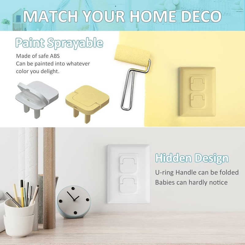 Baby-Proof Outlet Covers (60 Pack) – Child Safety 3-Prong Electrical