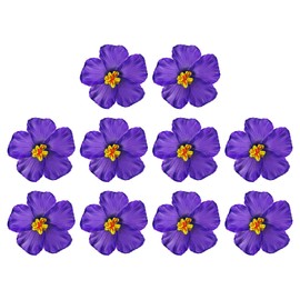 PATIKIL Hawaiian Hibiscus Flowers, 10 Pack Artificial Flowers Hair Clip DIY Foam Hibiscus Flower for Tabletop Decoration Party Favors Supplies, Violet