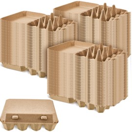 Rtteri 200 Pieces Paper Pulp Egg Cartons 3x4 Style Vintage Blank Egg Cartons for Fresh Duck Quail Storage Kitchen Family Farmhouse