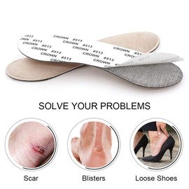 Dr. Foot's Heel Grips Liner Insert for Shoes Too Big, Shoe Inserts Liners for Loose Shoes, Preventing Heel Slipping, Rubbing, Non-Slip (Beige)
