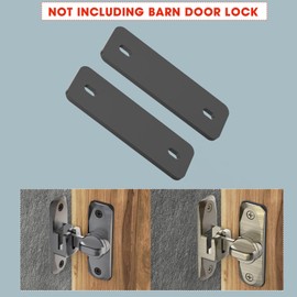 MeBantoo 90 Degree Flip Barn Door Lock Spacer, Heavy Duty Gate Latches 2.5 mm Thickness Spacer Door Locks Only, Not for Other Door Locks (Black)
