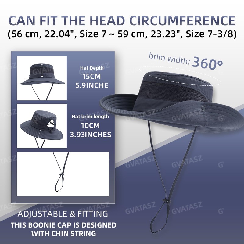 Gvatasz Ponytail Sun Bucket Hats for Women UV Protection Foldable