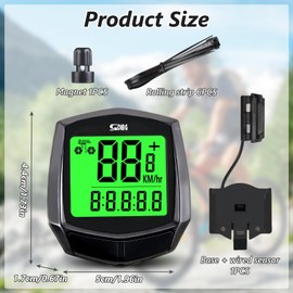 AMFUN Bike Computer-Universal 16 Functions-IPX5 Waterproof -GPS Speedometer, Backlit Touch Screen,Cycle Computer,Bike Speedometer,Bike Odometer, for All Bikes-Black