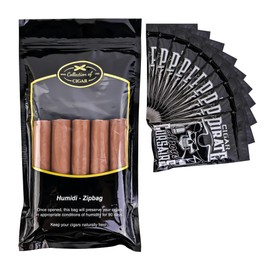 ZrCoin Cigar Humidor Bags,10 PCS Cigar Bags Ziplock Humidor,10""x5.3"" Portable Humidor Bags For Cigars,Reusable Travel Cigar Hydration Bag,Cigar Storage Accessories, Black