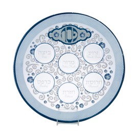 RITE LITE Glass `Elegant` Seder Plate, 1 EA