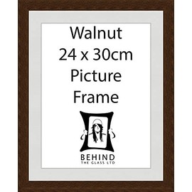 Behind The Glass - Handmade Walnut Dark Brown Wooden Picture Frame With Mount - 24 X 30Cm
