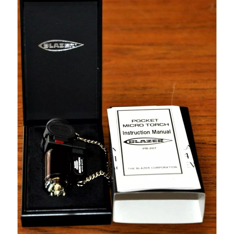 Blazer PB207 The Torch Butane Refillable Lighter, Black, Made In