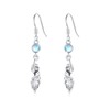 TRISHULA Feather Earrings 925 Sterling Silver Moonstone Earrings Moonstone Feather