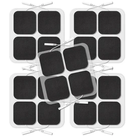 TENS Unit Replacement Pads, 2x2”20 Pcs Reusable Self-Adhesive TENS Unit Electrodes Pads, NURSAL Latex Free TENS Pads Replacement Compatible with AUVON, TENS 7000 Muscle Stimultaion Machine (Black)