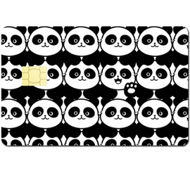 CREATCABIN Panda Card Skin Sticker, Debit Credit Card Skin Cover, Bank Card, Personalisable, Removable Card Sticker, Protective Vinyl, No Bubbles, for Transport, Card Decoration, 186 x 137 mm