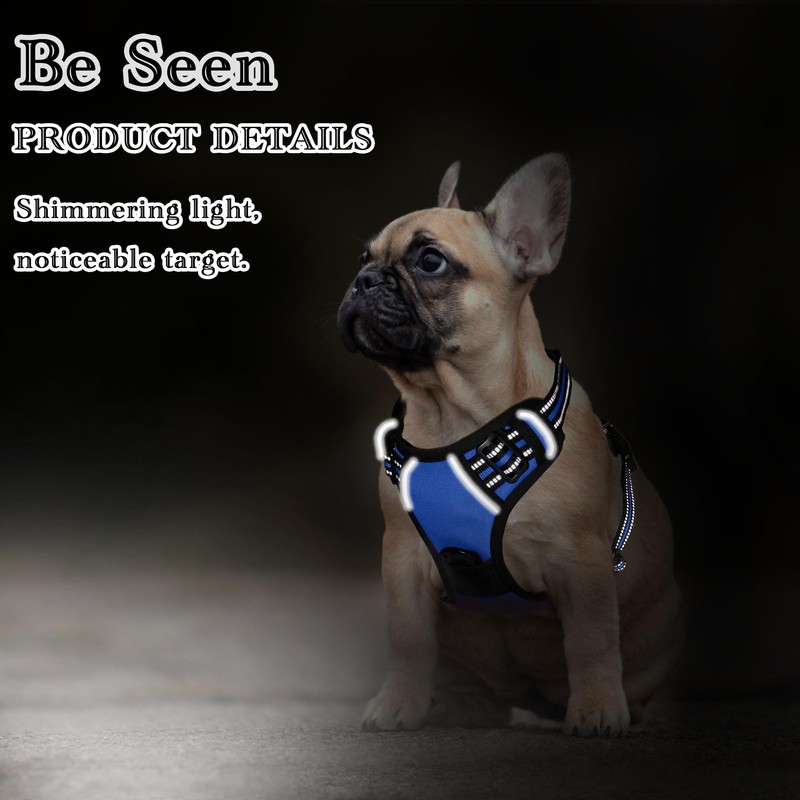 Funfox Dog Harness Large Dog, 2 Clips No Pull Vest